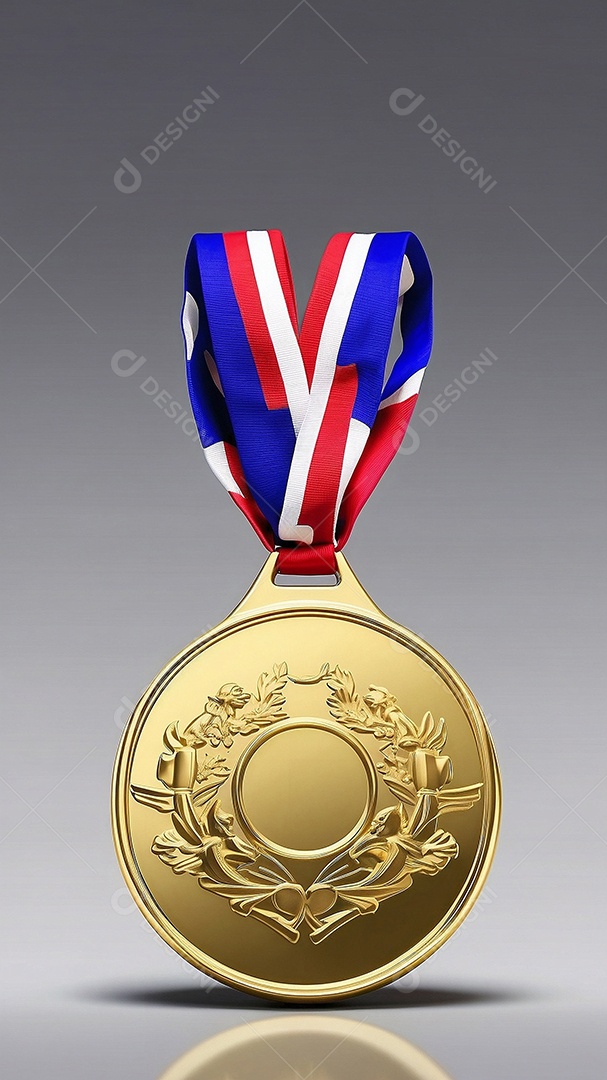Olimpíadas renderização 3D medalha de ouro isolada