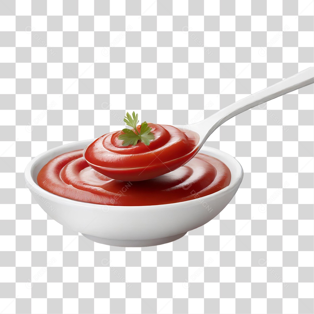 Tigela de Ketchup PNG Transparente