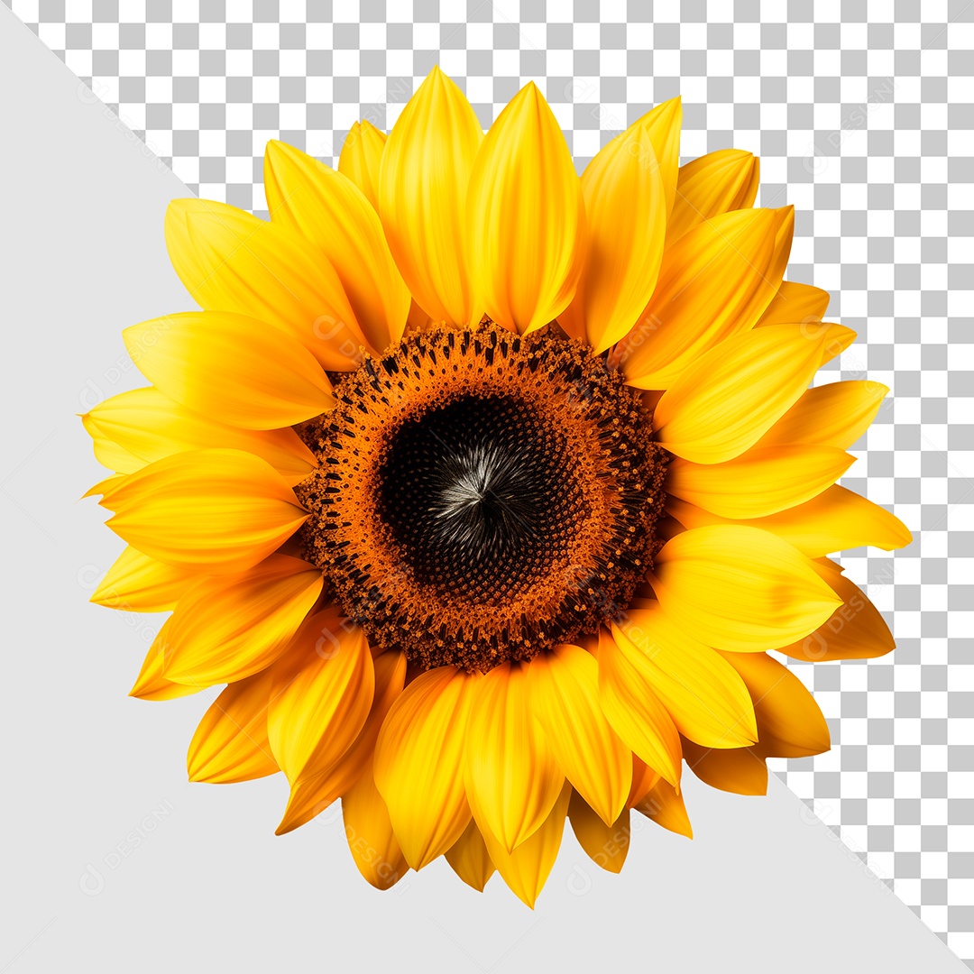 Elemento 3D Flor Girassol Para Composição PSD