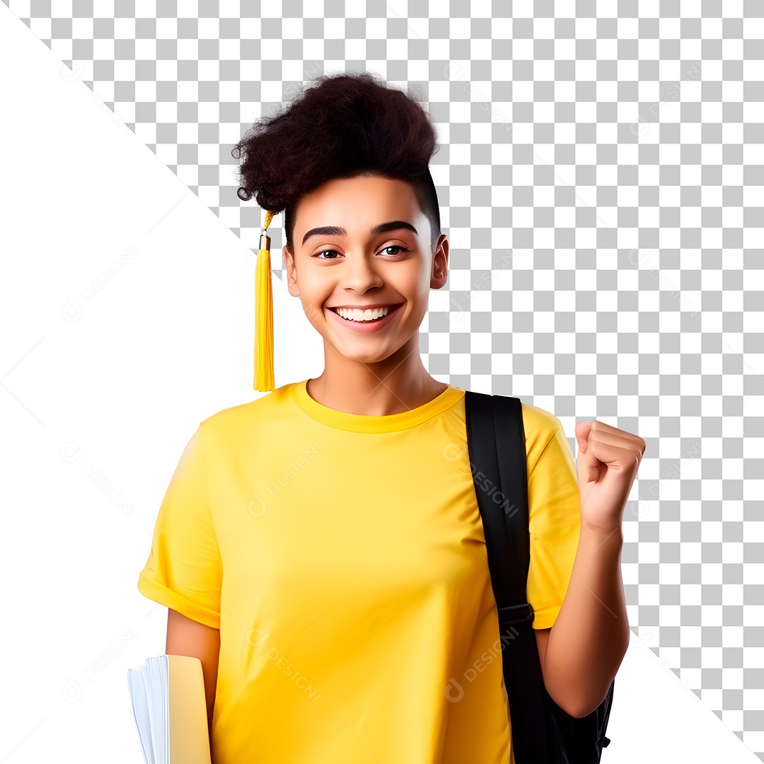 Personagem 3D Jovem Estudante Morena PSD