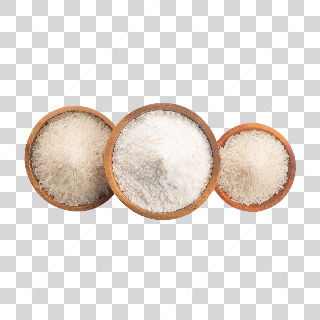 Tigela com Farrinha de Arroz PNG Transparente