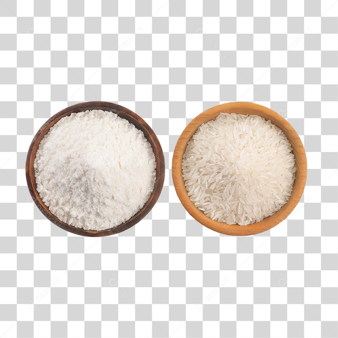 Tigela com Farrinha de Arroz PNG Transparente