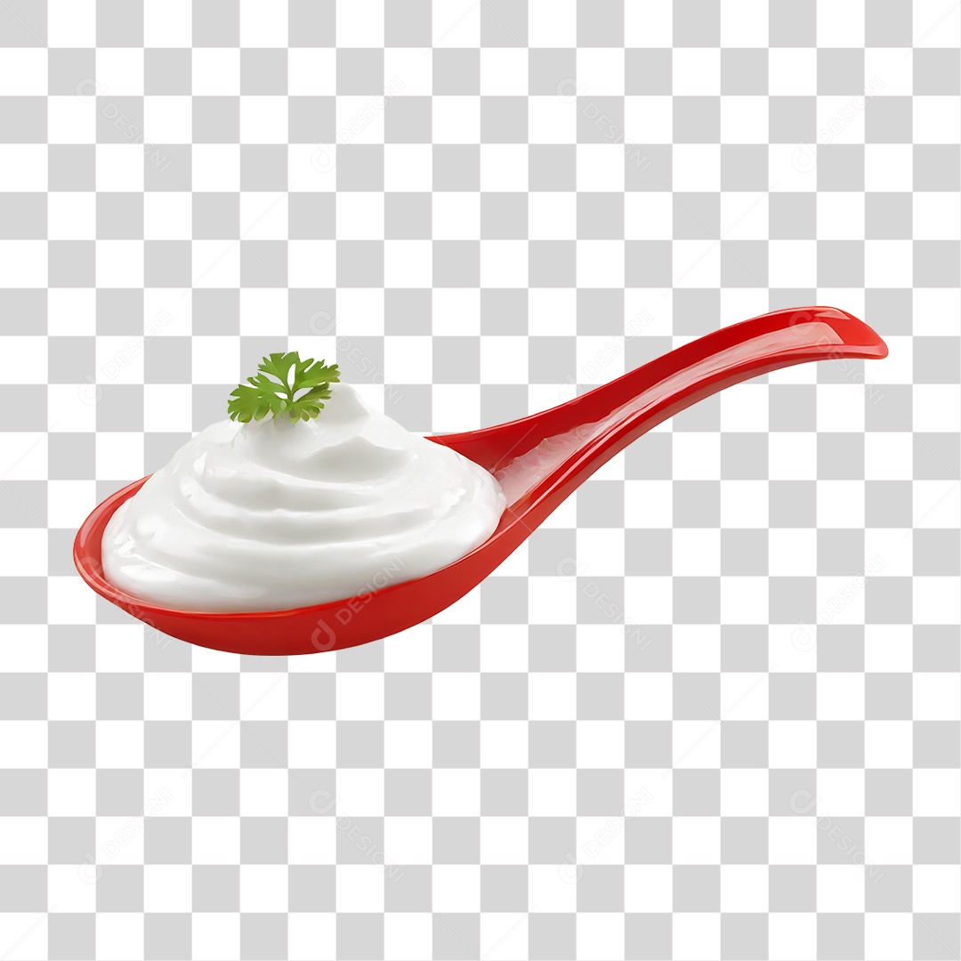 Colher com Creme de Leite PNG Transparente