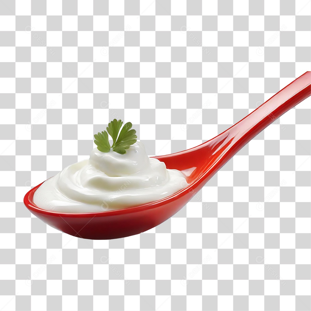 Colher com Creme de Leite PNG Transparente