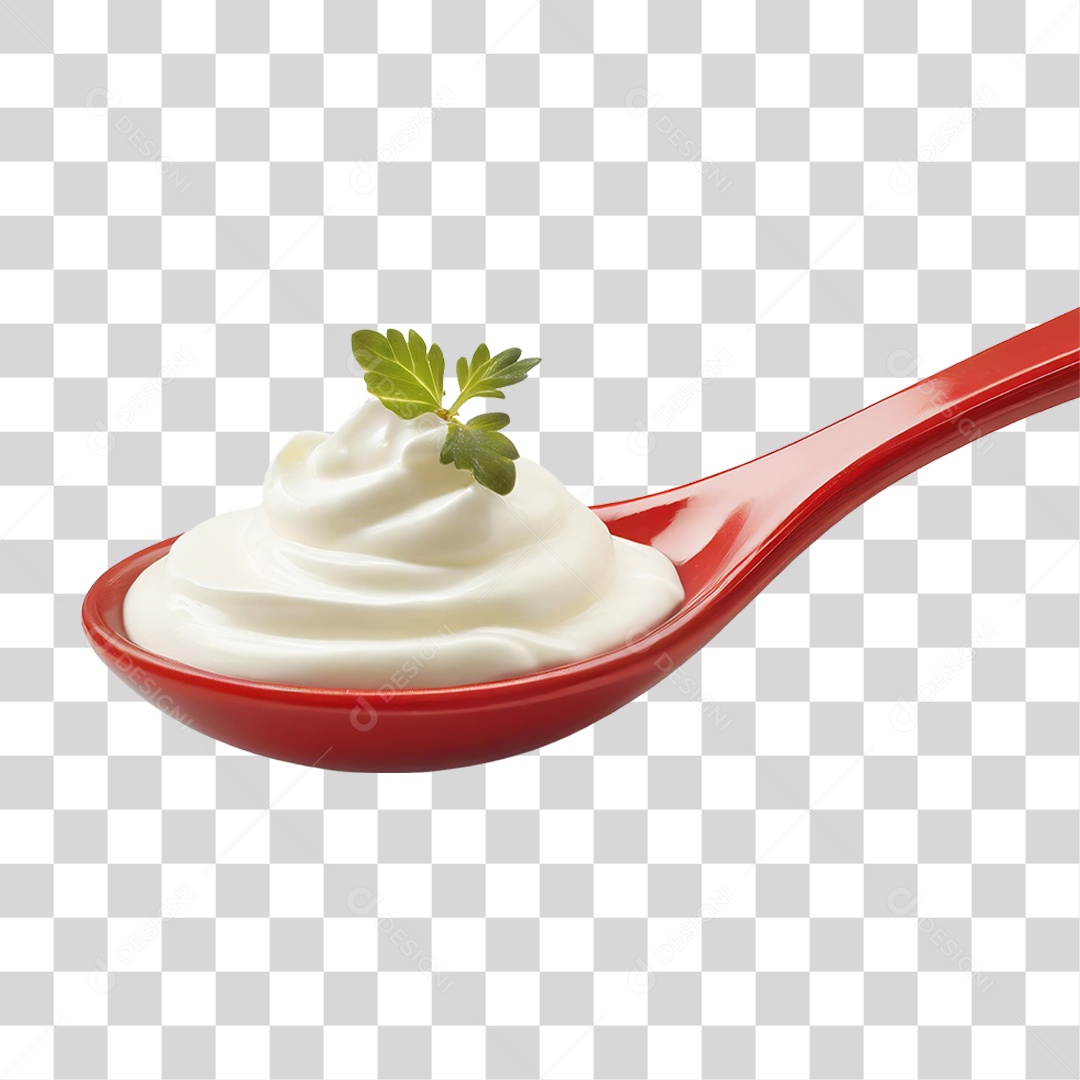 Colher com Creme de Leite PNG Transparente