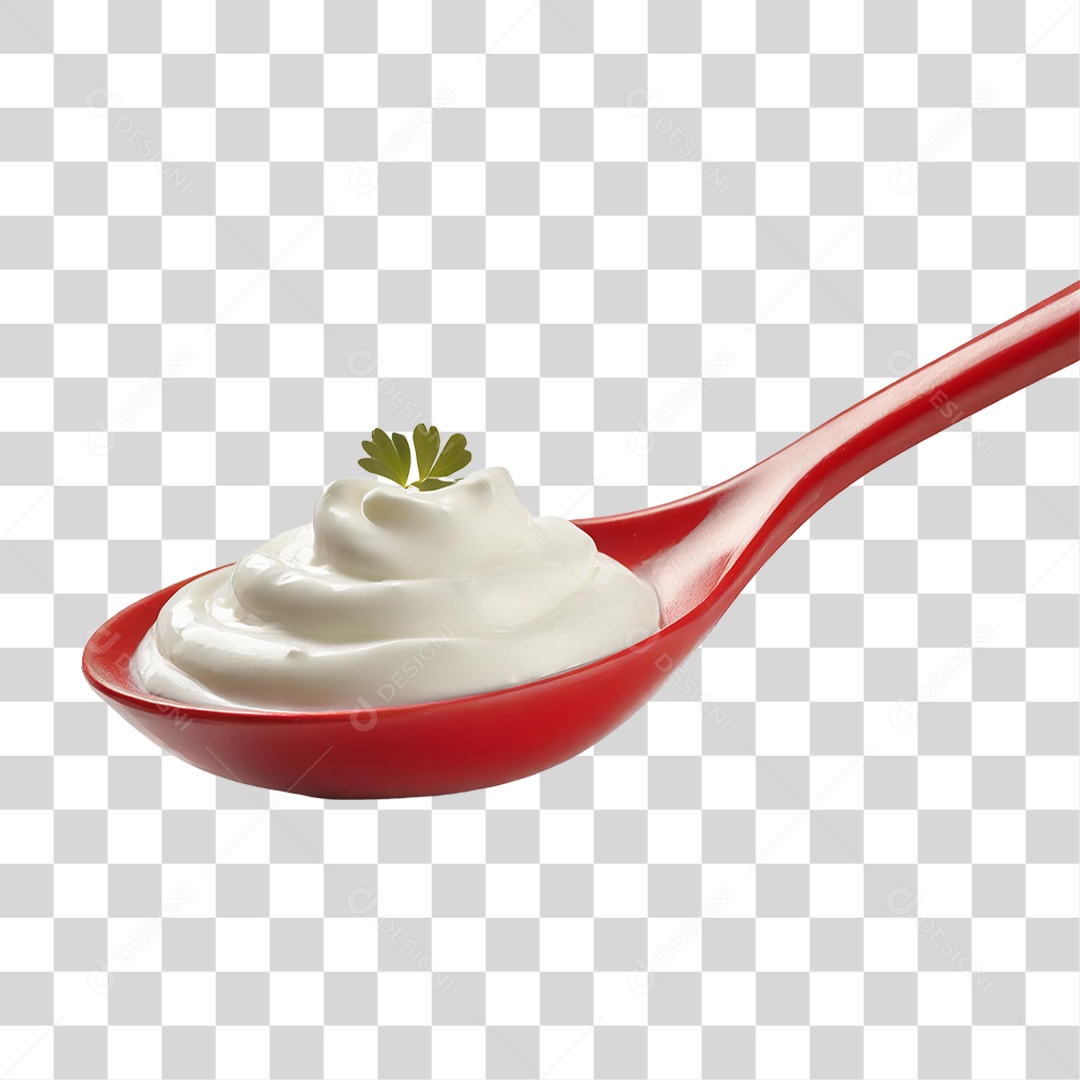 Colher com Creme de Leite PNG Transparente