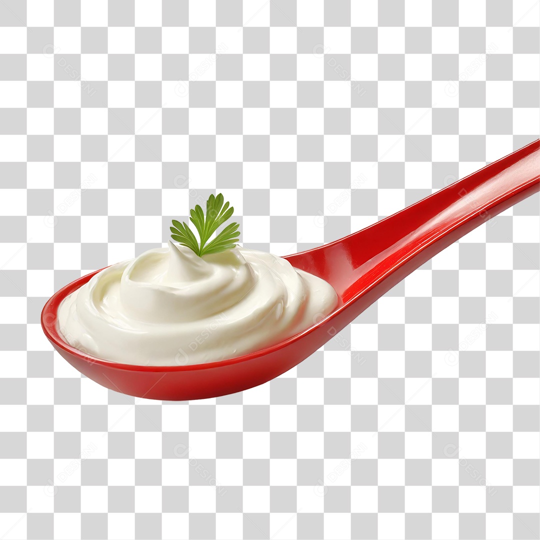 Colher com Creme de Leite PNG Transparente