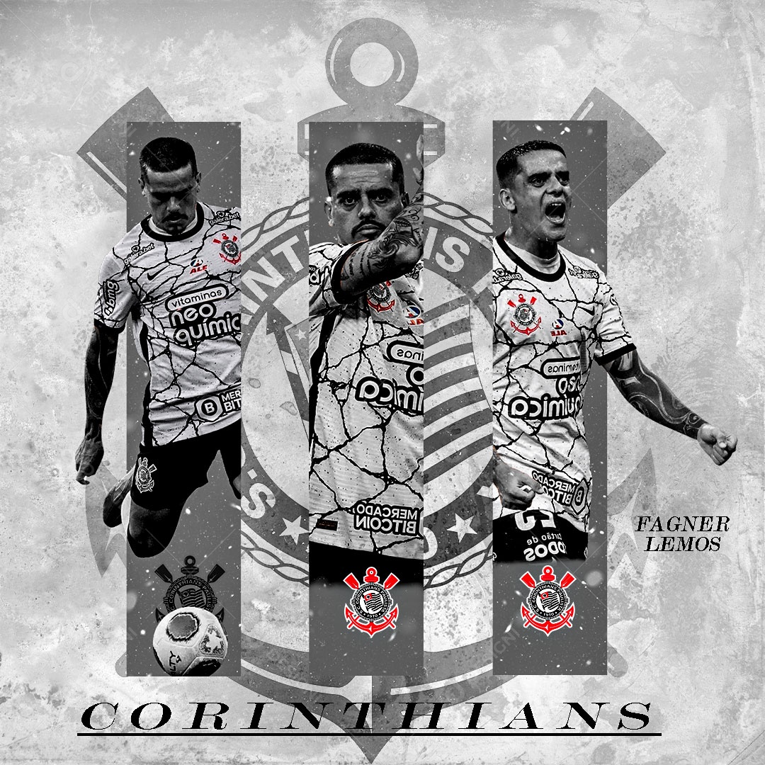 Social Media Flyer Corinthians Fagner Lemos Futebol PSD Editável