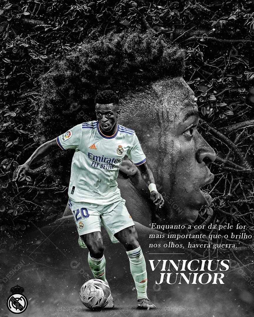 Social Media Flyer Futebol Vinicius Junior PSD Editável