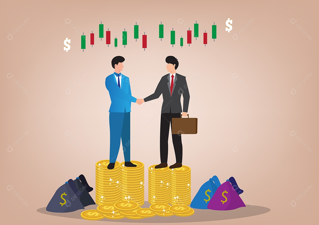 Empresário Fechando Negócios Ilustração Vetor EPS + AI