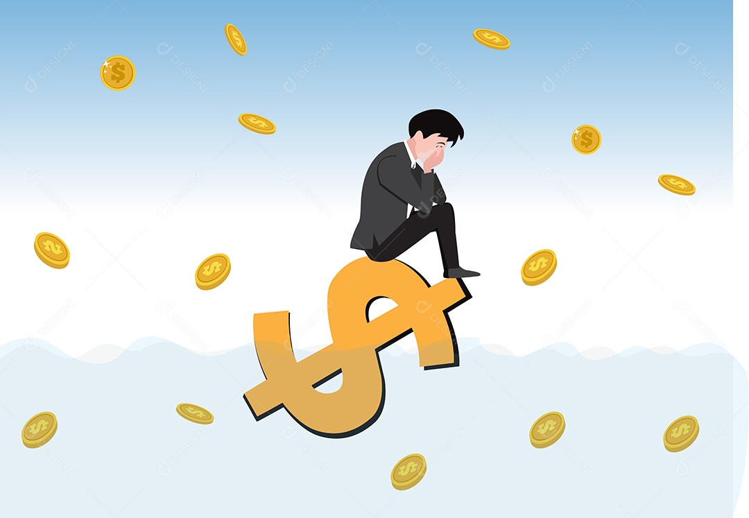 Crise Financeira Empresarial Ilustração Vetor EPS + AI