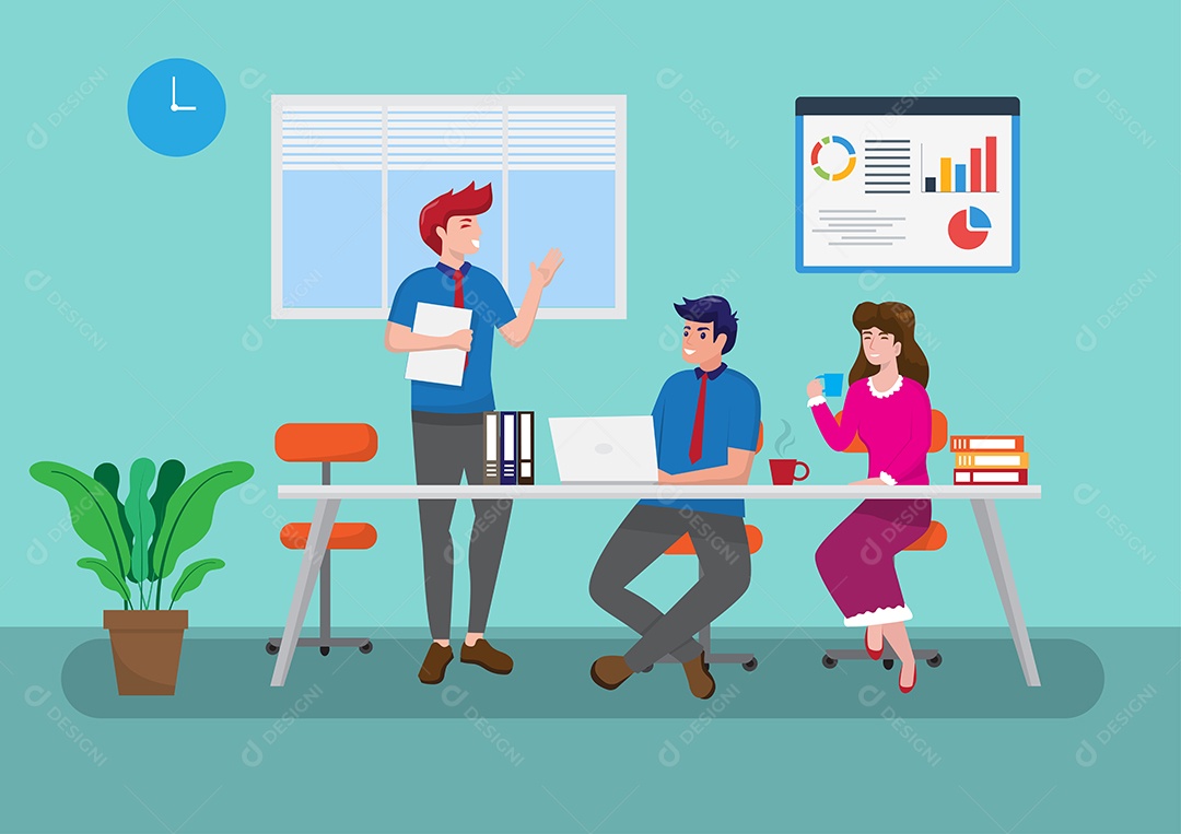 Reunião de Negócios Ilustração Vetor EPS + AI