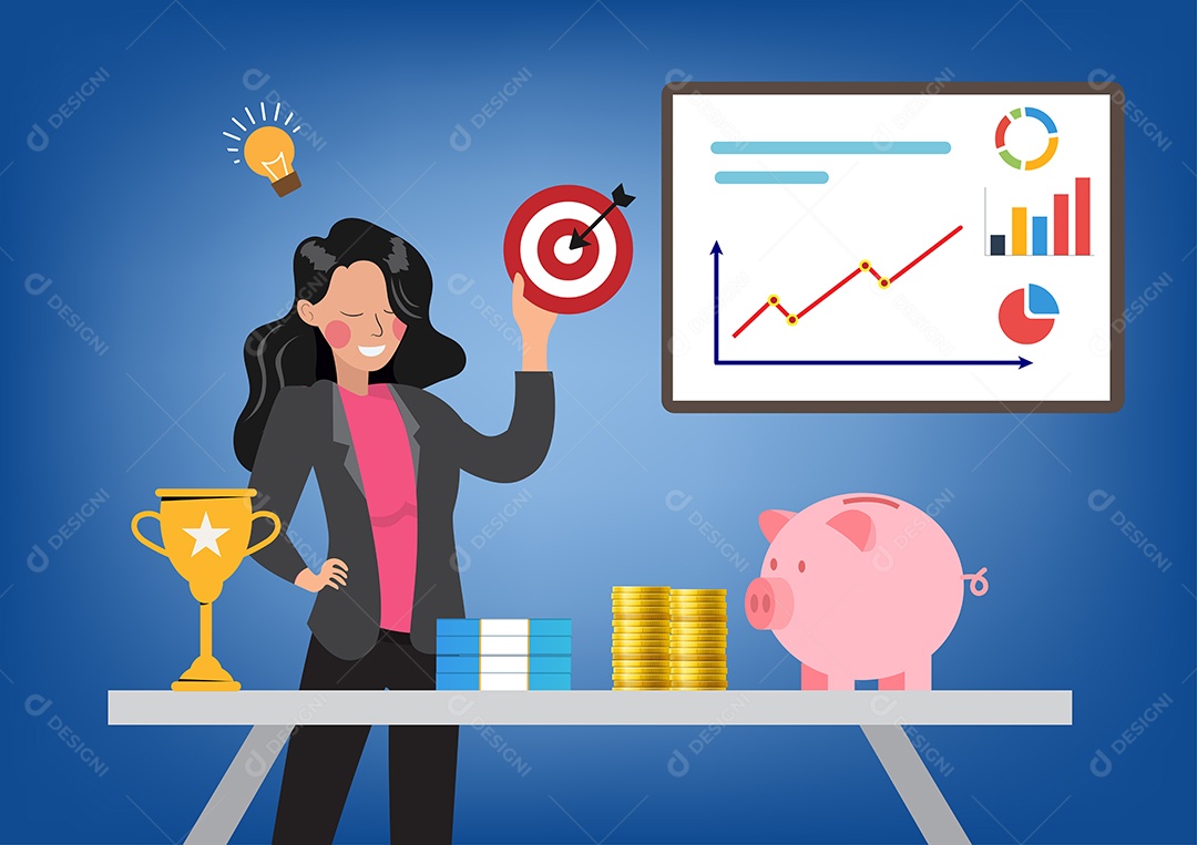 Apresentando Marketing Ilustração Vetor EPS + AI