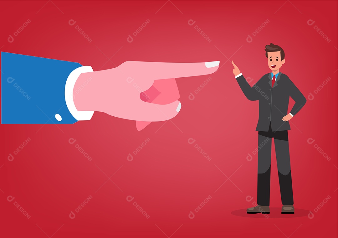 Empresário Dando Ordens Ilustração Vetor EPS + AI