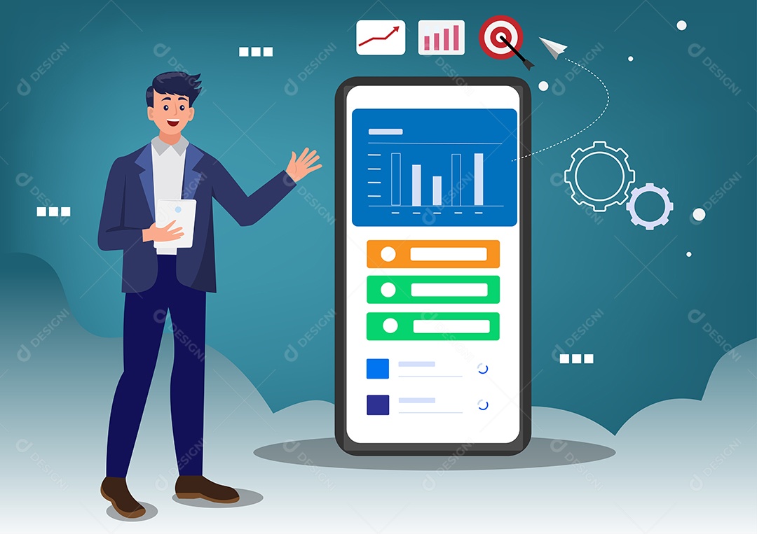 Investimento Empresarial Ilustração Vetor EPS + AI