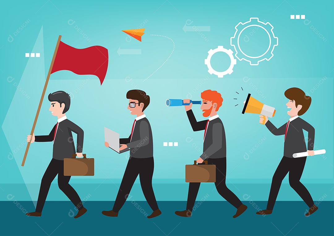 Liderança de Empresário Ilustração Vetor EPS + AI