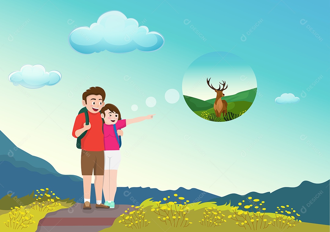 Estilo de Montanismo Ilustração Vetor EPS + AI