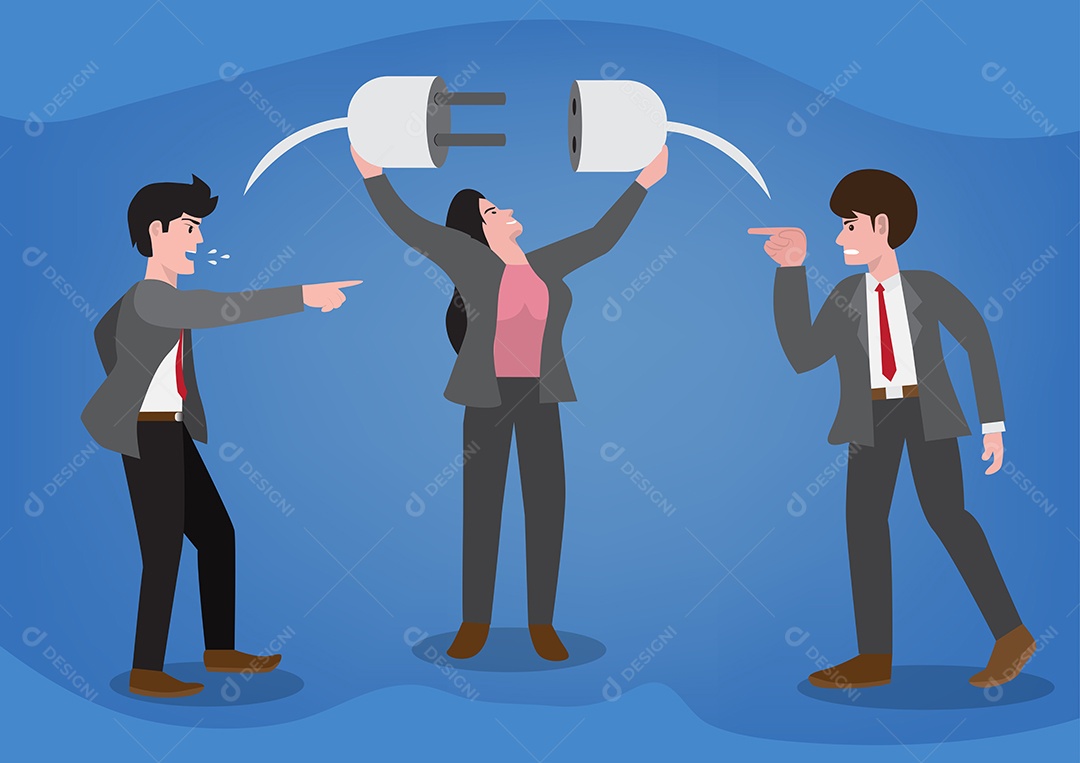 Funcionários Discutindo Vetor EPS + AI