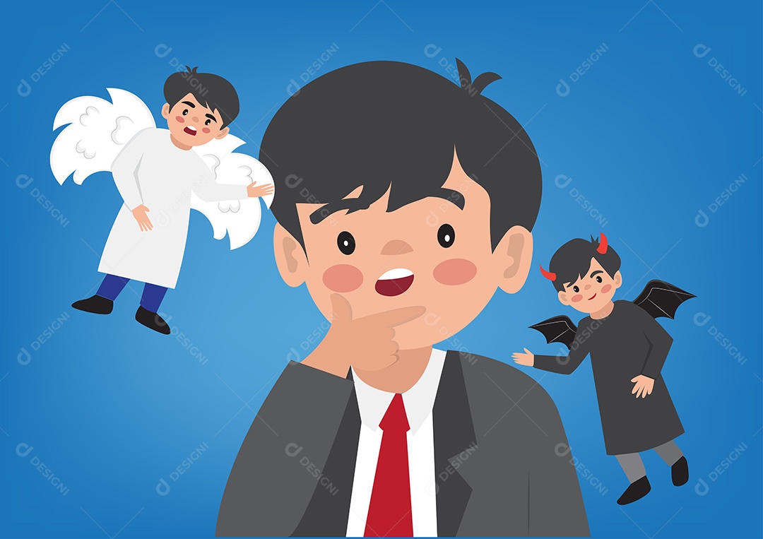 Empresário Indeciso Ilustração Vetor EPS + AI