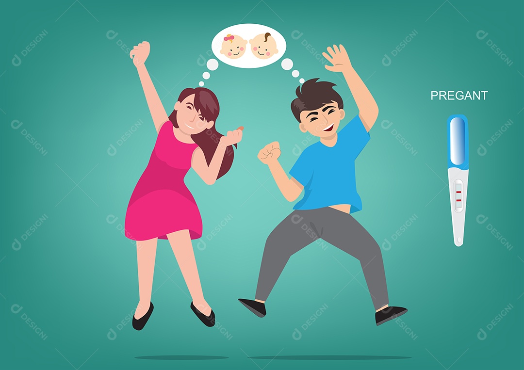 Marido e Mulher Feliz Ilustração Vetor EPS + AI