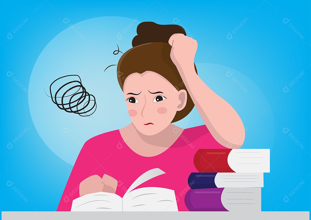 Mulher Confusa Ilustração Vetor EPS + AI