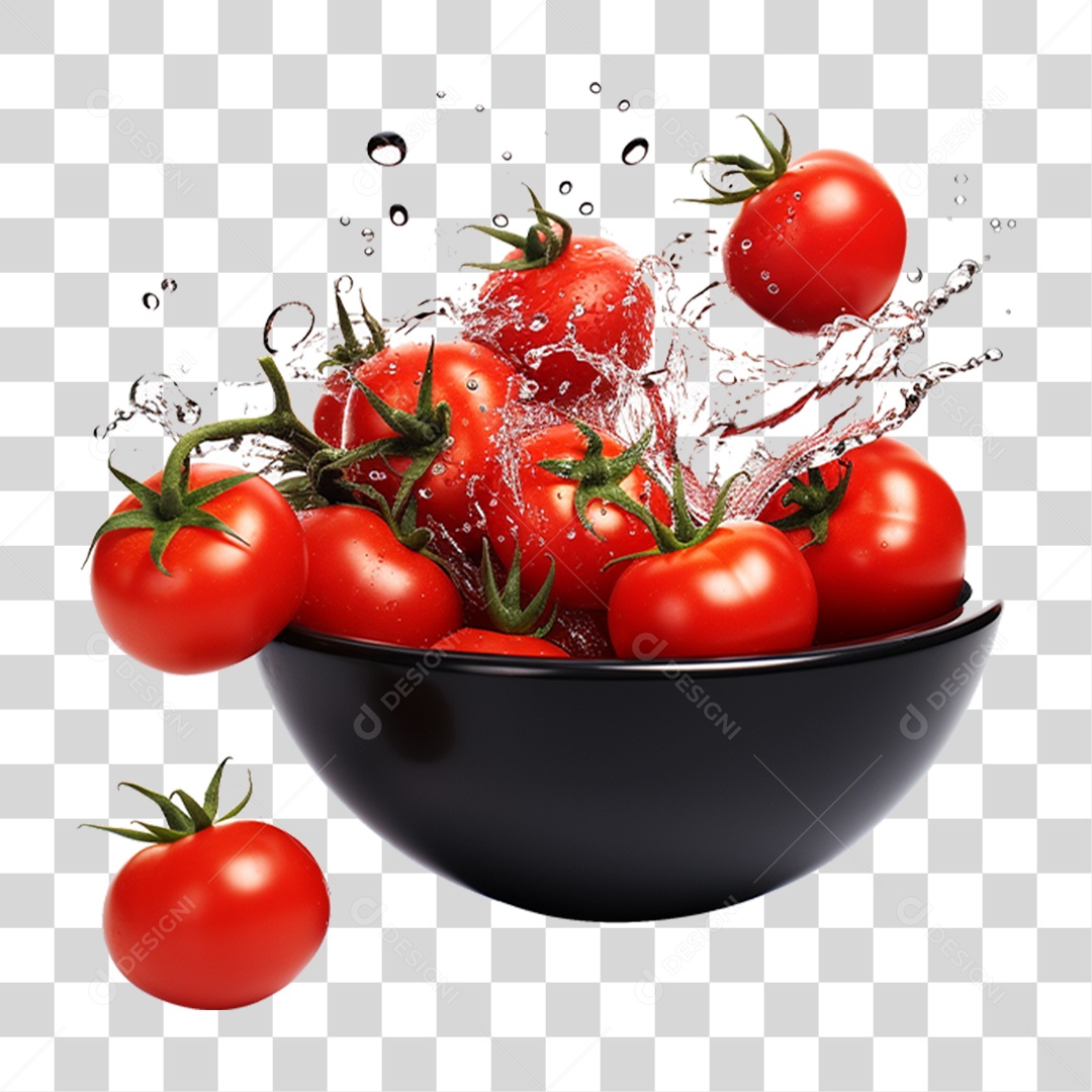 Vasilha com Tomates PNG Transparente