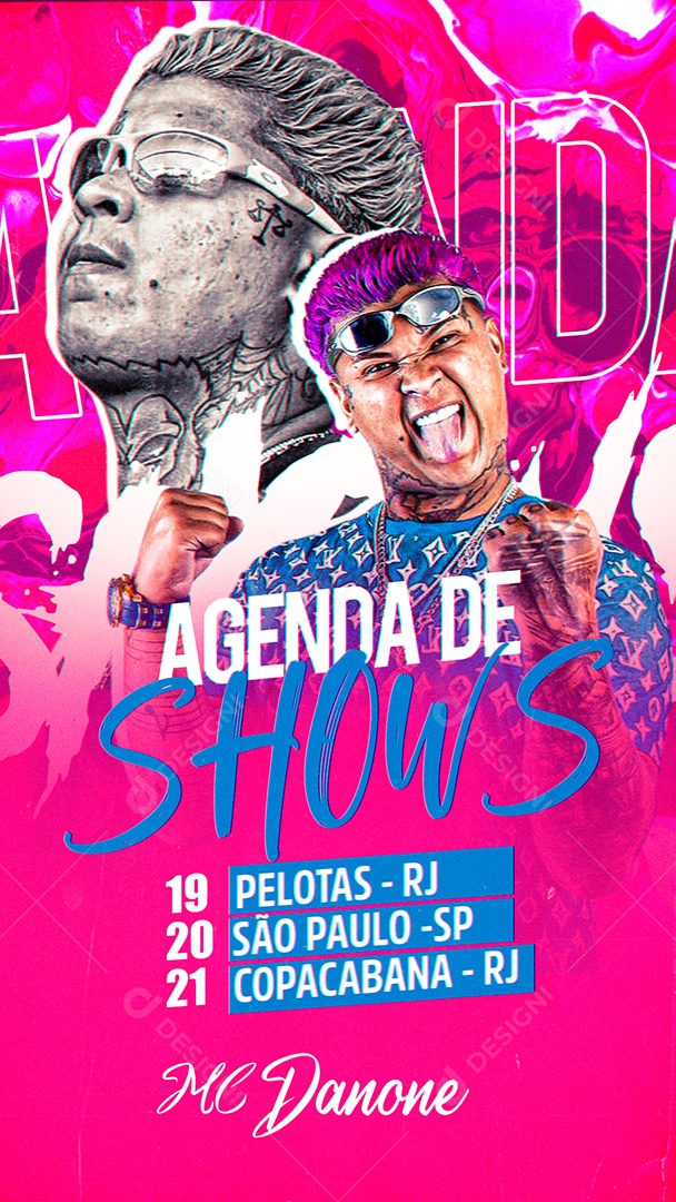 Flyer Story Agenda De Shows Mc Danone Social Media PSD Editável