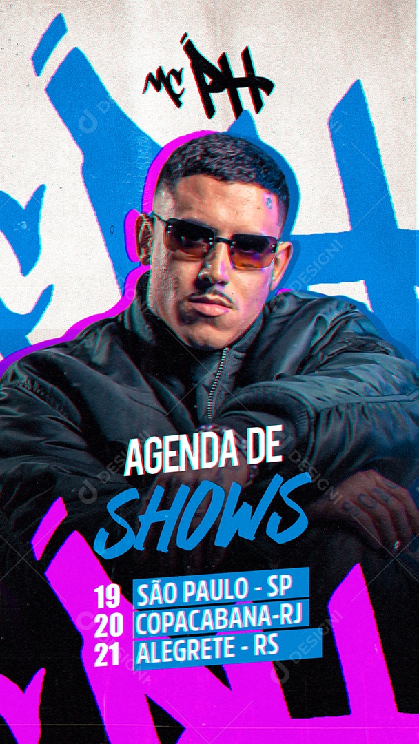 Social Media Flyer Mc PH Agenda De Shows PSD Editável