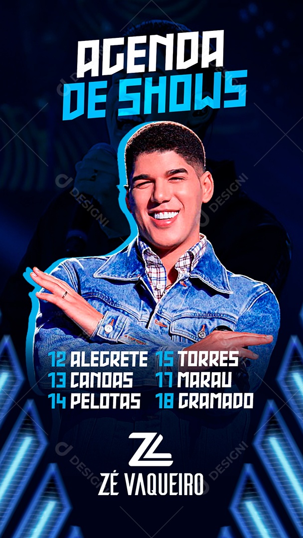Social Media Flyer Story Agenda De Shows Zé Vaqueiro PSD Editável