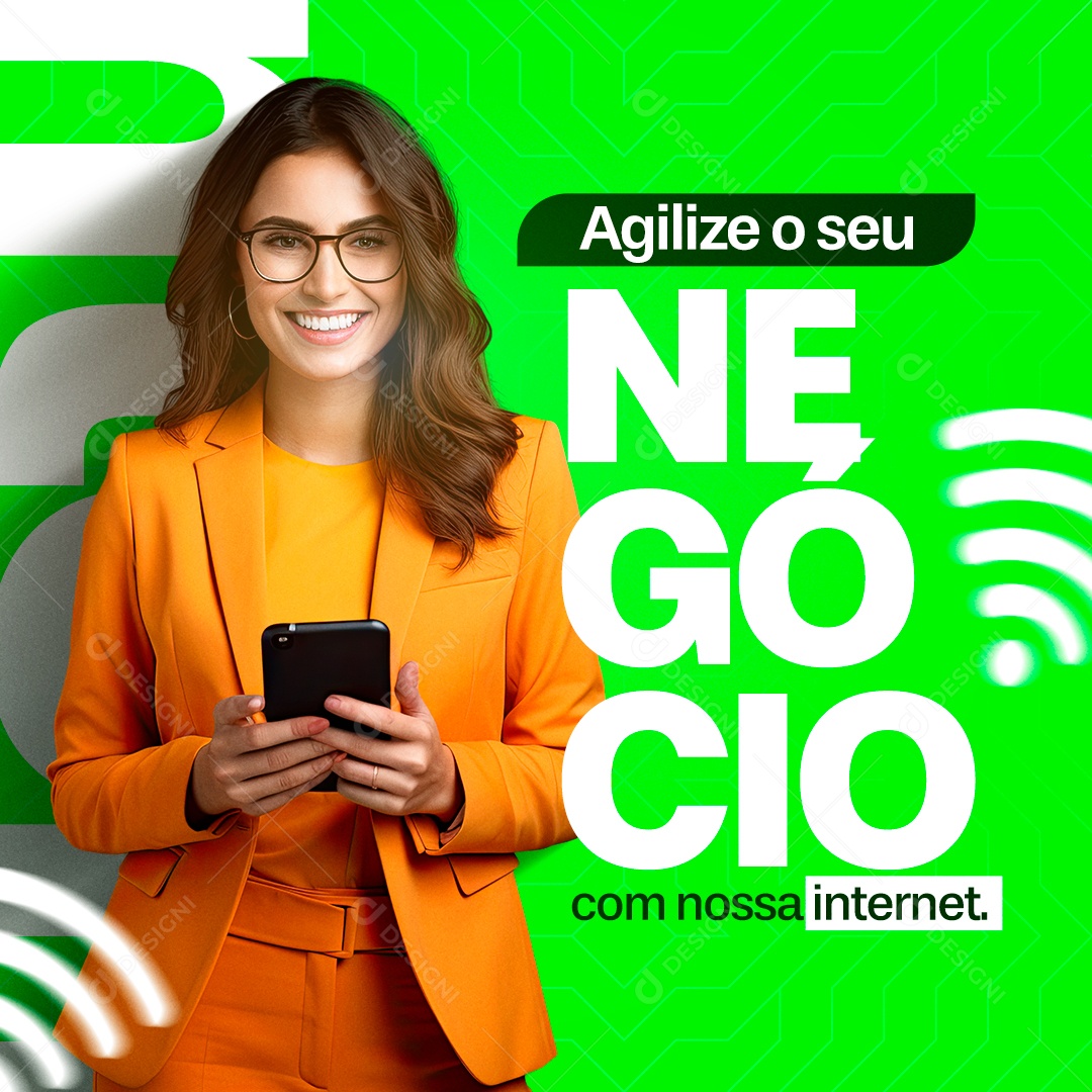 Agilize o Seu Negócio Nossa Internet Social Media PSD Editável