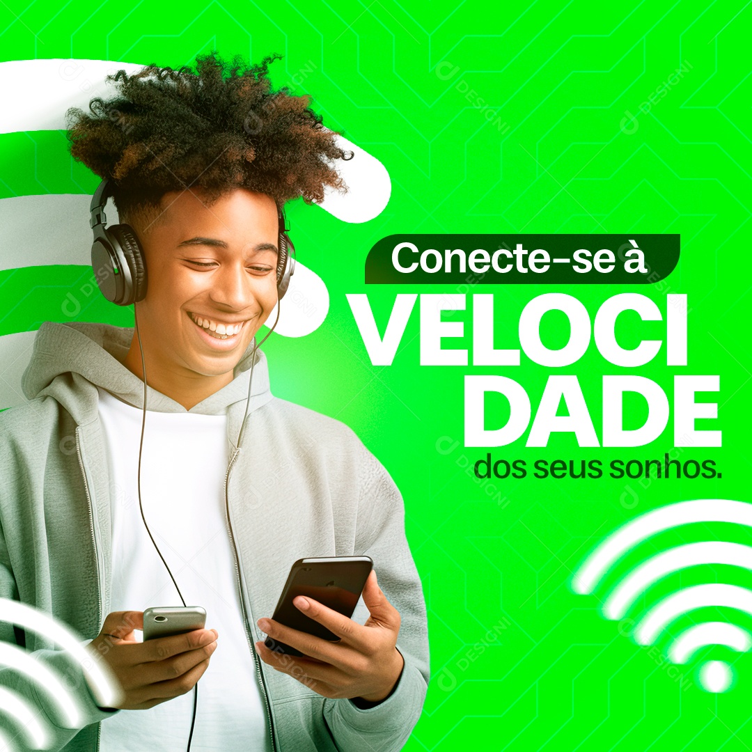 Conecte-se à Velocidade Provedor De Internet Social Media PSD Editável