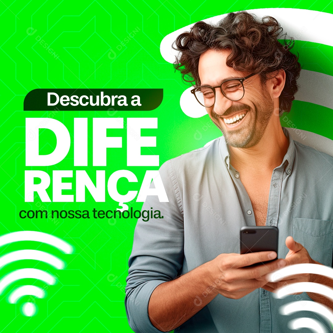 Diferença Com Nossa Tecnologia Internet Social Media PSD Editável