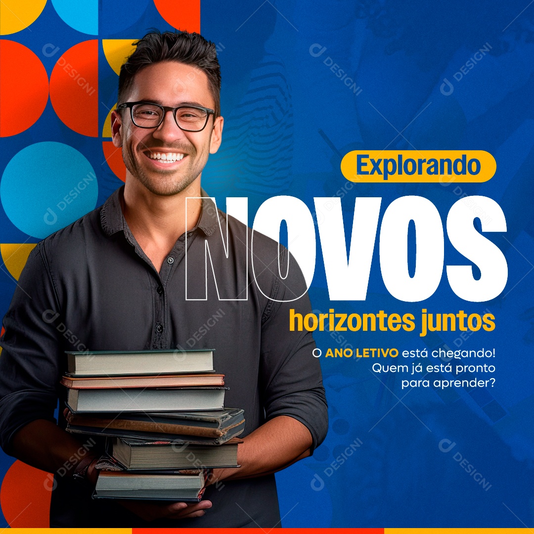 Explorando Novos Horizontes Juntos Volta às Aulas Social Media PSD Editável