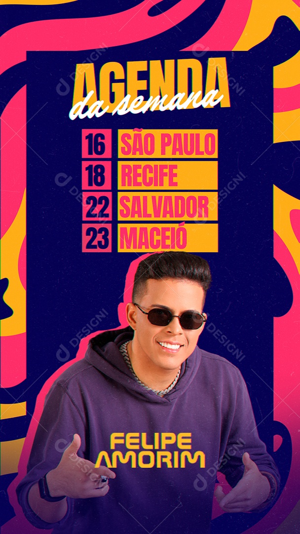 Flyer Story Agenda Da Semana Felipe Amorim Social Media PSD Editável