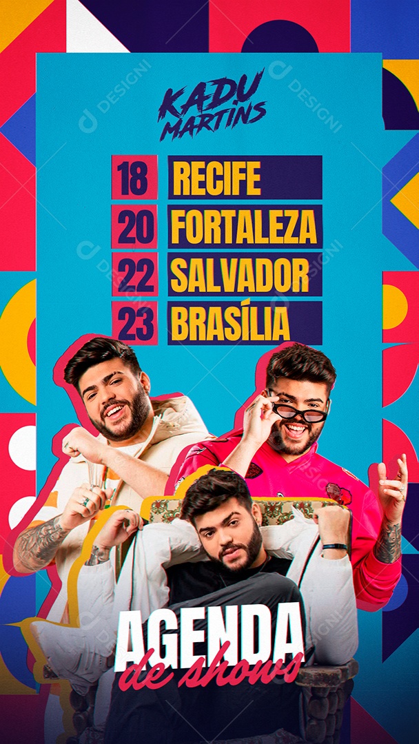 Social Media Flyer Story Kadu Martins Agenda De Shows PSD Editável