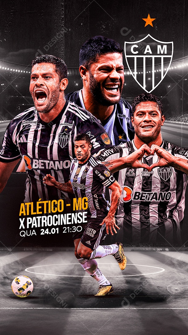Social Media Flyer Story Hulk Atlético-MG x Patrocinense PSD Editável
