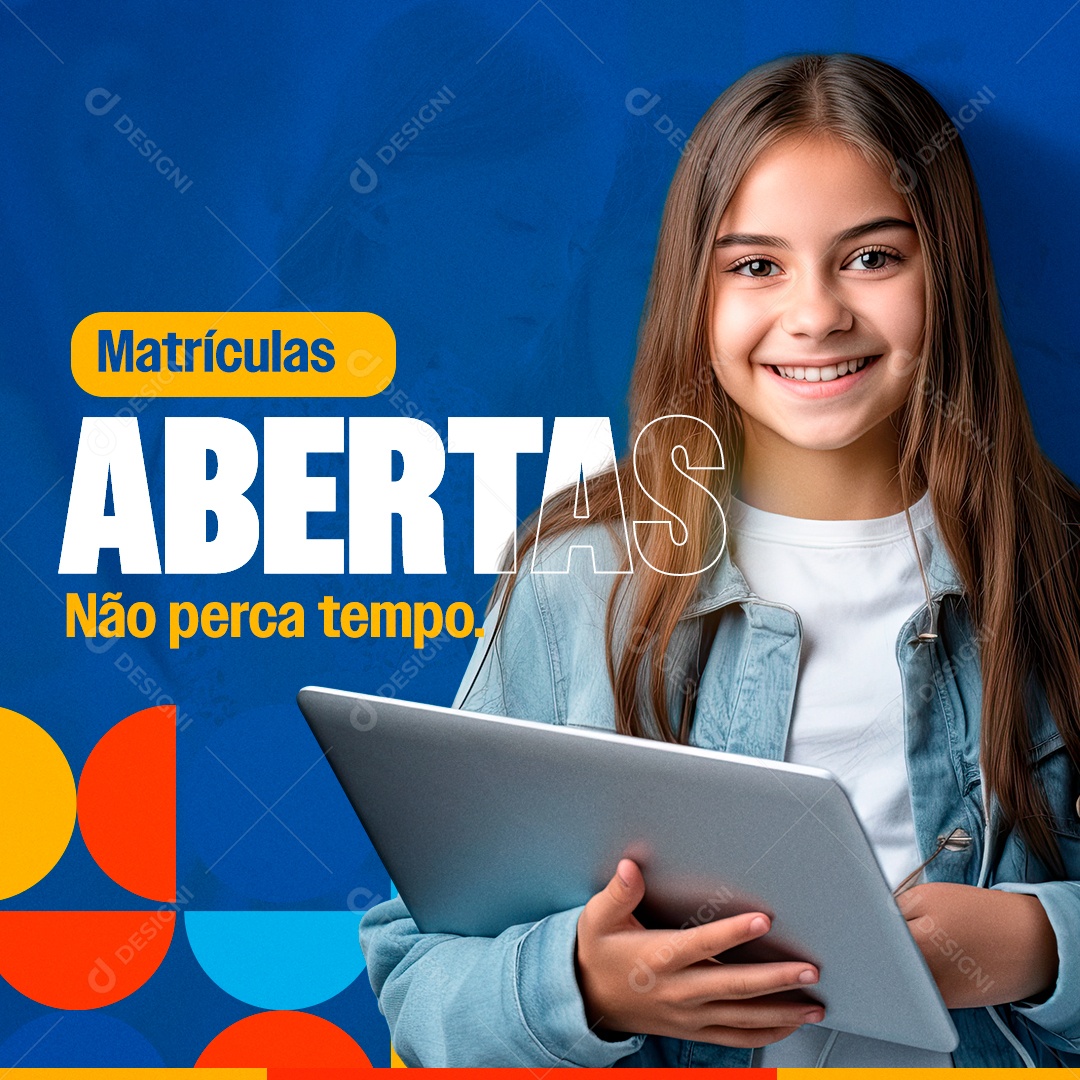 Social Media Feed Matrículas Abertas Não Perca Tempo PSD Editável