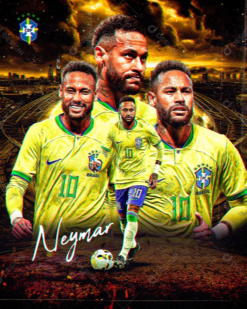 Social Media Flyer Neymar Brasil PSD Editável