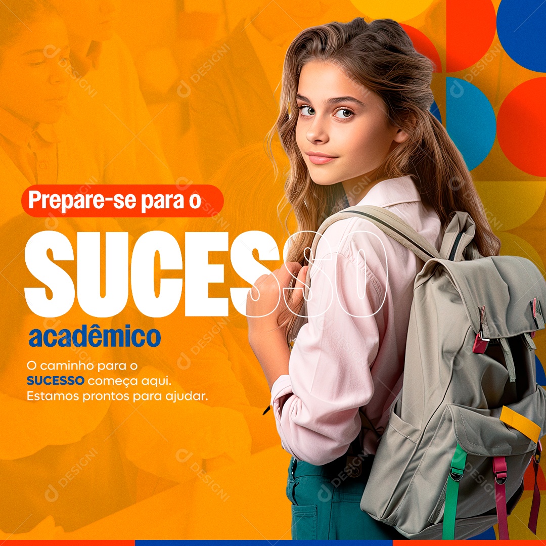 Social Media Prepare-se Para o Sucesso Acadêmico PSD Editável