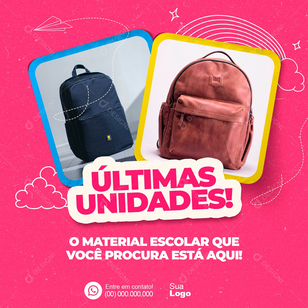 Volta às Aulas Últimas Unidades Social Media PSD Editável