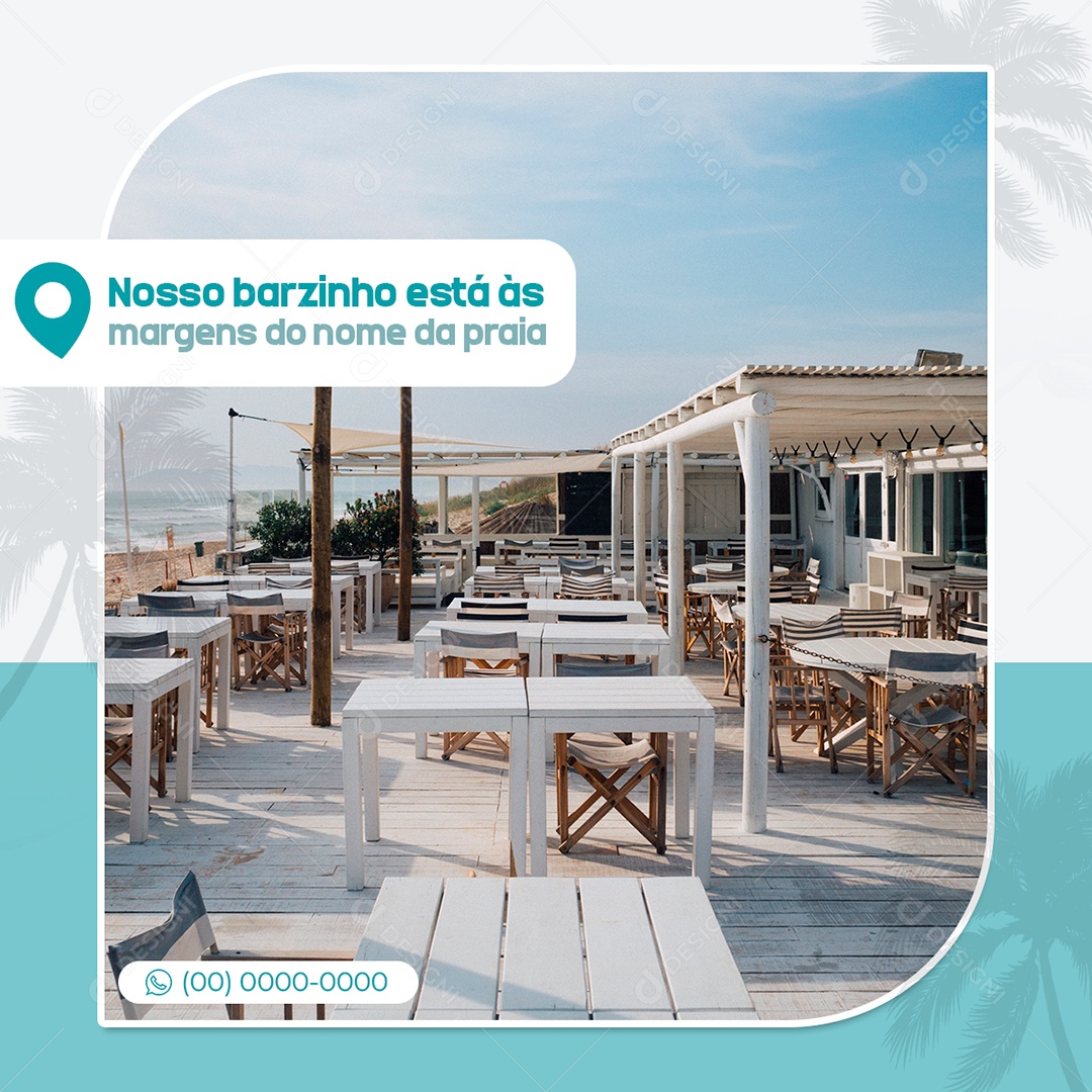 Hotel Pousada Nosso Barzinho Está as Margens do Nome da Praia Social Media PSD Editável