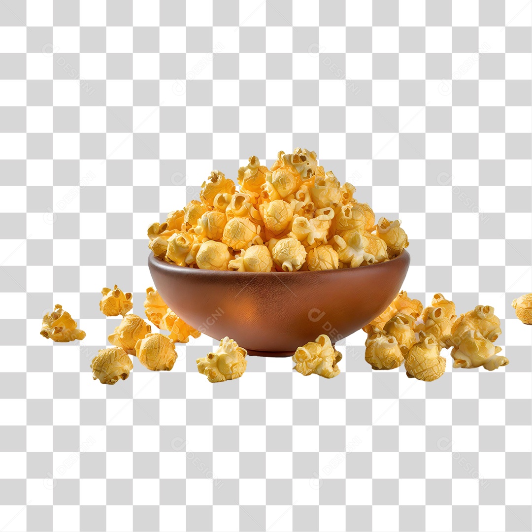 Tigela de Pipoca PNG Transparente