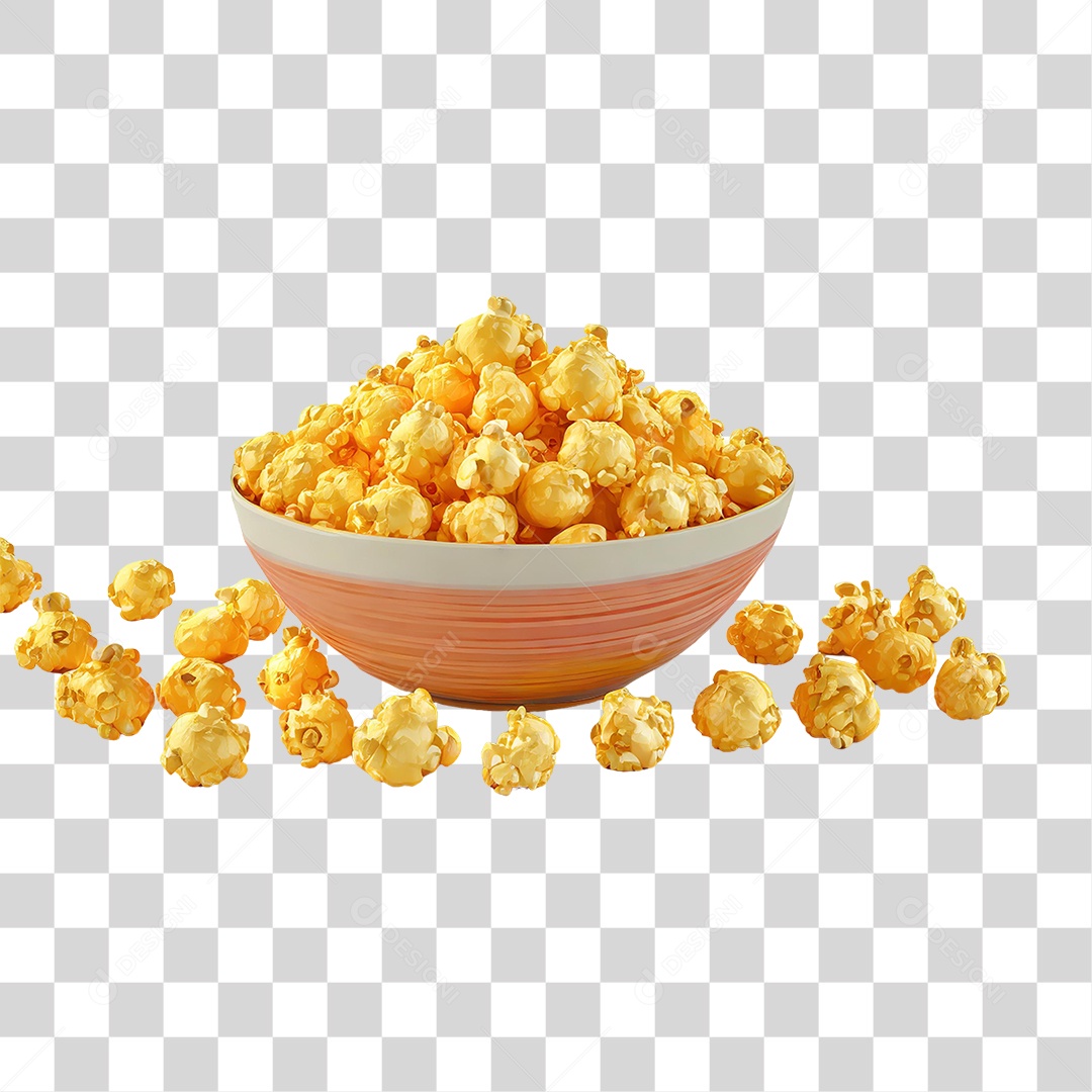 Tigela de Pipoca PNG Transparente