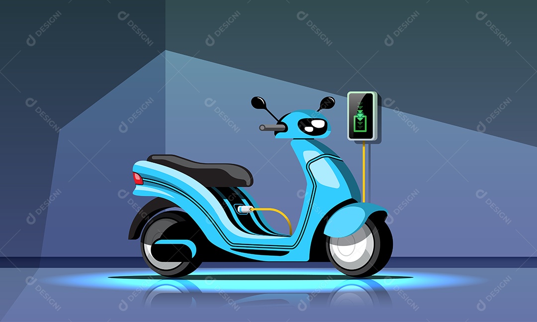 Moto Elétrica Ilustração Vetor EPS