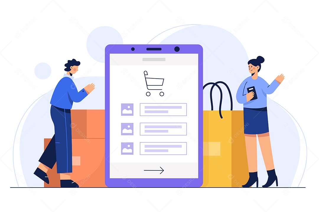 Lojas Online Ilustração Vetor EPS