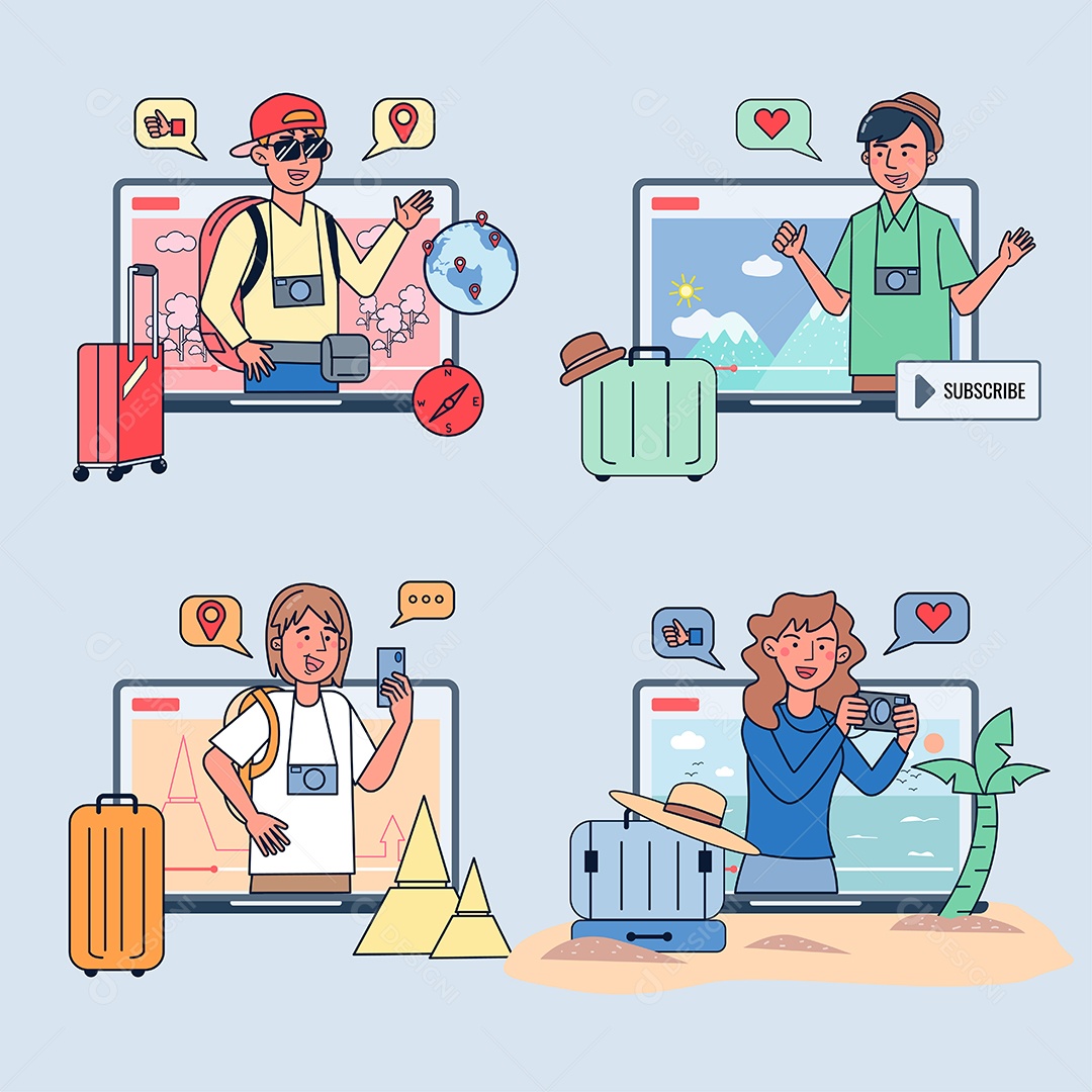 Influenciadores Ilustração Vetor EPS