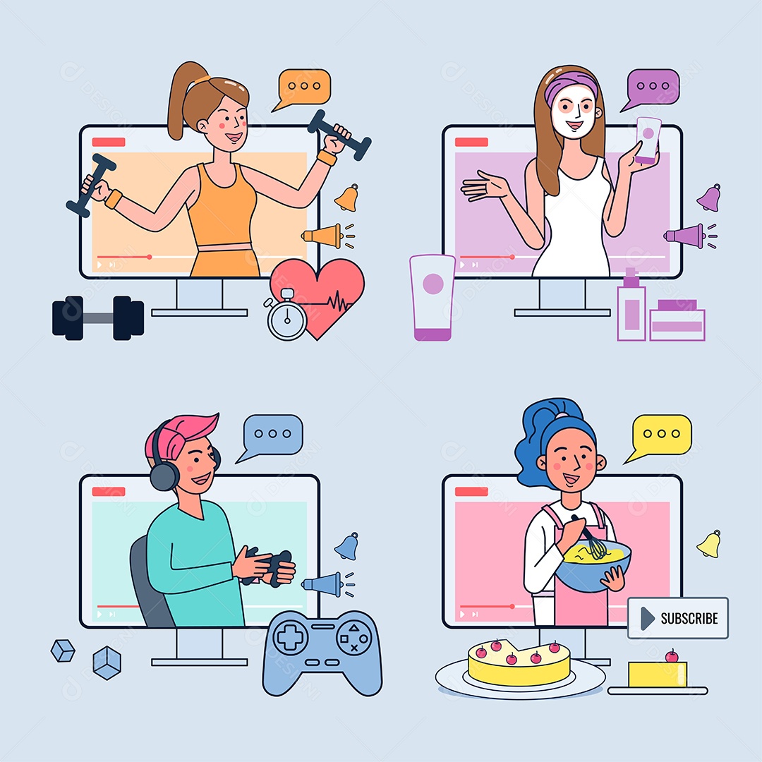 Jovem Jogando Games Ilustração Vetor EPS