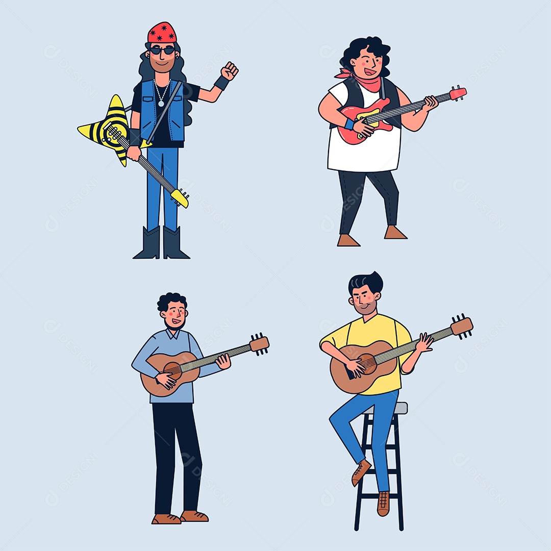 Músicos ilustração Vetor EPS