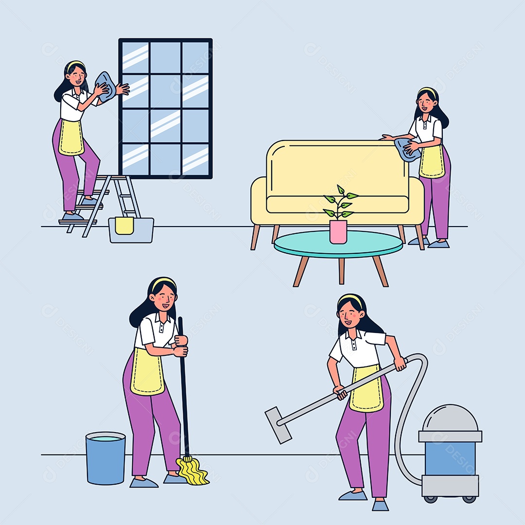 Empregada Domestica Ilustração Vetor EPS