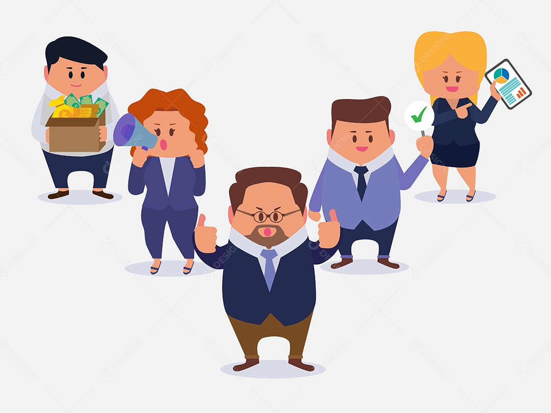 Conjunto de Empresários Ilustração Vetor EPS